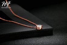 Load image into Gallery viewer, Small Round 1 carat Cubic Zirconia Rose Gold Color Pendant Necklace Hot Jewelry for Women and Girls N388 N453 N454