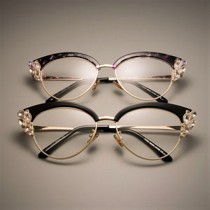 GORGEOUS Ladies Cat Eye Shiny Rhinestones Glasses Frames For Women Eyewear Optical EyeGlasses