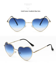 Load image into Gallery viewer, Ladies Heart Shaped Sunglasses metal Women Brand Designer Fashion Rimless LOVE Clear Ocean Lenses Sun Glasses Oculos UV400