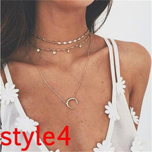 Load image into Gallery viewer, 17KM Multilayer Crystal Moon Necklaces &amp; Pendants For Women Vintage Charm Gold Choker Necklace 2020 Bohemian Jewelry Wholesale