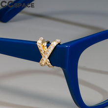 Carica l&#39;immagine nel visualizzatore di Gallery, Rhinestone Cat Eye Glasses Frames Women Diamond Decoration Styles Optical Fashion Computer Glasses