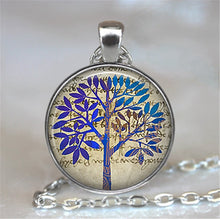 Load image into Gallery viewer, Tree Of Life Glass Cabochon Statement Necklace &amp; Pendant Jewelry Vintage Charm Chain Choker Steampunk Jewelry Gift for Women