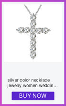 Carica l&#39;immagine nel visualizzatore di Gallery, collana color argento gioielli donna moda matrimonio Croce cristallo CZ Collana pendente in pietra zircone regalo di Natale n296 