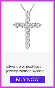 collana color argento gioielli donna moda matrimonio Croce cristallo CZ Collana pendente in pietra zircone regalo di Natale n296 