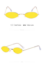 Load image into Gallery viewer, Vintage Small Oval Sunglasses Women Luxury Brand Black Gold Frame Sun Glasses Female Male Pink Yellow Shades Coulos