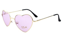 Load image into Gallery viewer, Ladies Heart Shaped Sunglasses metal Women Brand Designer Fashion Rimless LOVE Clear Ocean Lenses Sun Glasses Oculos UV400