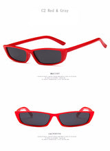 Carica l&#39;immagine nel visualizzatore di Gallery, [EL Malus]Small Retro Square Thin Frame Sunglasses UV400 Women Sexy Ladies Sun Glasses Female Yellow White Black Lens Mirror
