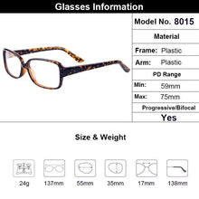 Load image into Gallery viewer, Gmei Optical Plastic Rectangular Full Rim Women&#39;s Glasses Frames Optical Eyewear Frame Tortoiseshell T8015