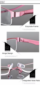 Reven Jate Half Rimless Eyeglasses Frame Optical Prescription Semi-Rim Glasses Frame For Women's Eyewear Female Armacao Oculos