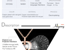 Load image into Gallery viewer, I Love You Necklace 100 Languages Heart Love Necklace Love Memory Projection Pendant Necklace for Women Gifts for Mother&#39;s Day