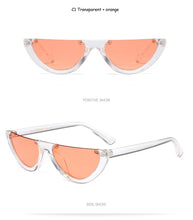 Load image into Gallery viewer, Cool Half Frame Sunglasses Cat Eye 2022 Women Fashion Brand Designer Eyewear Candy Colors Lens Sun Glasses  UV400