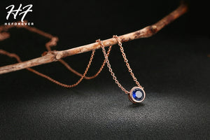 Small Round 1 carat Cubic Zirconia Rose Gold Color Pendant Necklace Hot Jewelry for Women and Girls N388 N453 N454