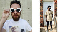 Load image into Gallery viewer, 2022 goggle Kurt Cobain glasses oval sunglasses ladies trendy  hot Vintage retro sunglasses Women's white black eyewear UV
