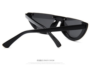 Unique Half Frame Women Cat Eye Sunglasses Brand Designer Fashion Ladies Pink Tint/Clear Lens Shades  Hot