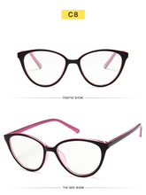 Carica l&#39;immagine nel visualizzatore di Gallery, College Style Cat Eye Eyeglasses Frame Eye Glasses Frames For Women Clear Lens Fake/Transparent Glasses Frame