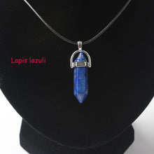 Load image into Gallery viewer, Hexagonal Column Necklaces Natural Crystal Pendants Stone Pendant Leather Chains Necklace For Women Fashion Jewelry
