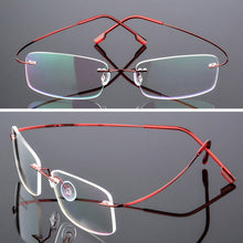 Carica l&#39;immagine nel visualizzatore di Gallery, Seemfly Titanium Rimless Men Women Glasses Lightweight Spectacle Frameless Clear Lens Eyeglasses Plain Mirror Female Goggle