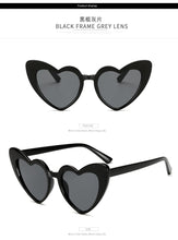 Load image into Gallery viewer, Love Heart Sunglasses Women Big Frame Personality Sunglass Fashion Cute Sexy Retro Cat Eye Vintage SunGlasses Pink Female