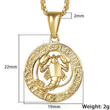 Carica l&#39;immagine nel visualizzatore di Gallery, Men&#39;s Women&#39;s 12 Horoscope Zodiac Sign Gold Pendant Necklace Aries Leo Wholesale Dropshipping 12 Constellations Jewelry GPM24