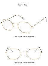 Load image into Gallery viewer, 2022 Ladies hexagon sunglasse  metal Women Brand Designer Fashion Rimless  Clear Ocean Lenses Sun Glasses  UV400