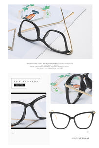 Oulylan Transparent Glasses Cat Eye Glasses Frames for Women Men Clear Optical Eyeglasses Computer Eyewear