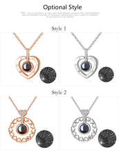 Load image into Gallery viewer, I Love You Necklace 100 Languages Heart Love Necklace Love Memory Projection Pendant Necklace for Women Gifts for Mother&#39;s Day