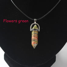 Load image into Gallery viewer, Hexagonal Column Necklaces Natural Crystal Pendants Stone Pendant Leather Chains Necklace For Women Fashion Jewelry