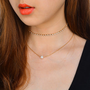 Fashion Shiny Crystal Necklace Zircon Pendant Transparent Fishing Line Invisible Ladies Necklace Jewelry Clavicle Chain Chocker