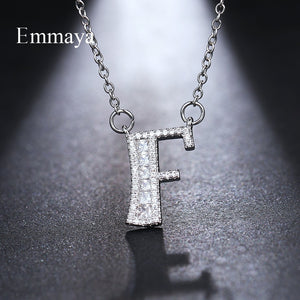 Emmaya Letters Chain Pendants Necklaces Women's Zircon Hip Hop Jewelry With Gold Tennis Chain Party Wedding Gift