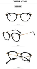 Load image into Gallery viewer, Women Anti Blue Glasses Frame Men Eyeglasses Frame Vintage Round Clear Lens Glasses Optical Spectacle Frame