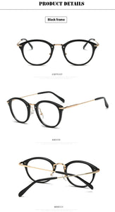 Women Anti Blue Glasses Frame Men Eyeglasses Frame Vintage Round Clear Lens Glasses Optical Spectacle Frame