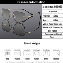 Load image into Gallery viewer, Gmei Optical Golden Titanium Alloy Men&#39;s Rimless Glasses Frame With Gradient Grey Tint Plano Lenses And Black Border Q90010