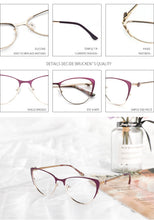 Load image into Gallery viewer, Metal Women Metal Glasses Frame Cat Eye Glasses Women Myopia Optical Clear Eyeglasses Frame Designer Vintage
