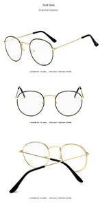 Round Glasses Frame Woman Men Glasses Retro Myopia Optical Frames Metal Clear lens Black Silver Gold Eyeglasses Oculos De Grau