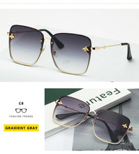 Load image into Gallery viewer, 2022 New Fashion Lady Oversize Rimless Square Bee Sunglasses Women Men Small Bee Glasses Gradient Sun Glasses Female UV400