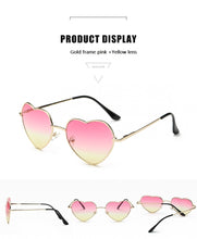 Load image into Gallery viewer, Ladies Heart Shaped Sunglasses metal Women Brand Designer Fashion Rimless LOVE Clear Ocean Lenses Sun Glasses Oculos UV400