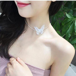 Fashion Shiny Crystal Necklace Zircon Pendant Transparent Fishing Line Invisible Ladies Necklace Jewelry Clavicle Chain Chocker