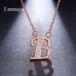 Emmaya Letters Chain Pendants Necklaces Women's Zircon Hip Hop Jewelry With Gold Tennis Chain Party Wedding Gift