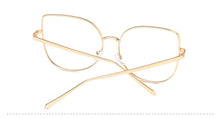 Load image into Gallery viewer, Metal cat eye Glasses transparent Gold Frame Glasses Optics Eyeglasses Clear Lens Women Men Fake Glasses Female UV400