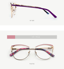 Load image into Gallery viewer, Metal Women Metal Glasses Frame Cat Eye Glasses Women Myopia Optical Clear Eyeglasses Frame Brand Designer Vintage