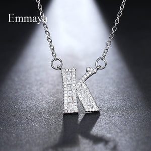 Emmaya Letters Chain Pendants Necklaces Women's Zircon Hip Hop Jewelry With Gold Tennis Chain Party Wedding Gift