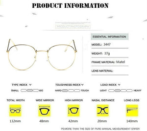 Round Glasses Frame Woman Men Glasses Retro Myopia Optical Frames Metal Clear lens Black Silver Gold Eyeglasses Oculos De Grau