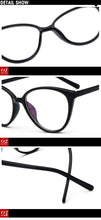 Load image into Gallery viewer, Black  Spectacle frame cat eye Glasses frame clear lens Women brand Eyewear optical frames myopia transparentTemples for glasses