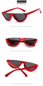 Fashion Cat Eye Style Half Rimless Frame Sunglasses Women Brand Design Gradient Sun Glasses Oculos De Sol
