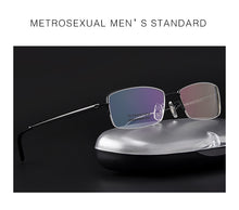 Load image into Gallery viewer, Gmei Optical Ultralight 100% Pure Titanium Half Rim Glasses Frame For Business Men Myopia Reading Prescription Spectacles LR8969