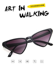 Load image into Gallery viewer, Black Cateye Sun Glasses For Women  2022 Vintage Triangle Cat eye Sunglasses Designer Shades  Glasses UV400