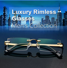 Carica l&#39;immagine nel visualizzatore di Gallery, Gmei Optical Fashionable Frameless Titanium Alloy Glasses Plain Lenses Diamond Cutting Rimless None Diopters Optical Eyeglasses