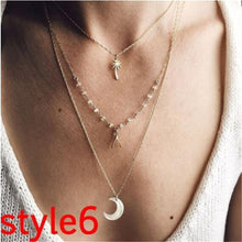 Load image into Gallery viewer, 17KM Multilayer Crystal Moon Necklaces &amp; Pendants For Women Vintage Charm Gold Choker Necklace 2020 Bohemian Jewelry Wholesale