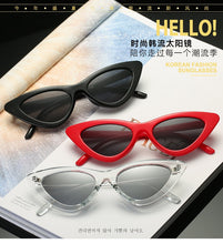 Load image into Gallery viewer, 2022 fashion sunglasses woman brand Designer vintage retro triangular cat eye glasses oculos De Sol Transparent ocean uv400