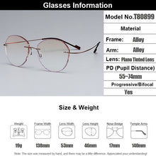 Load image into Gallery viewer, Gmei Optical Stylish Ultra-light Brown Titanium Alloy Women&#39;s Rimless Glasses Frame With Gradient BrownTint Plano Lenses T80899